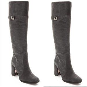 DVF Yvonne Gray Suede To-the-Knee Boots